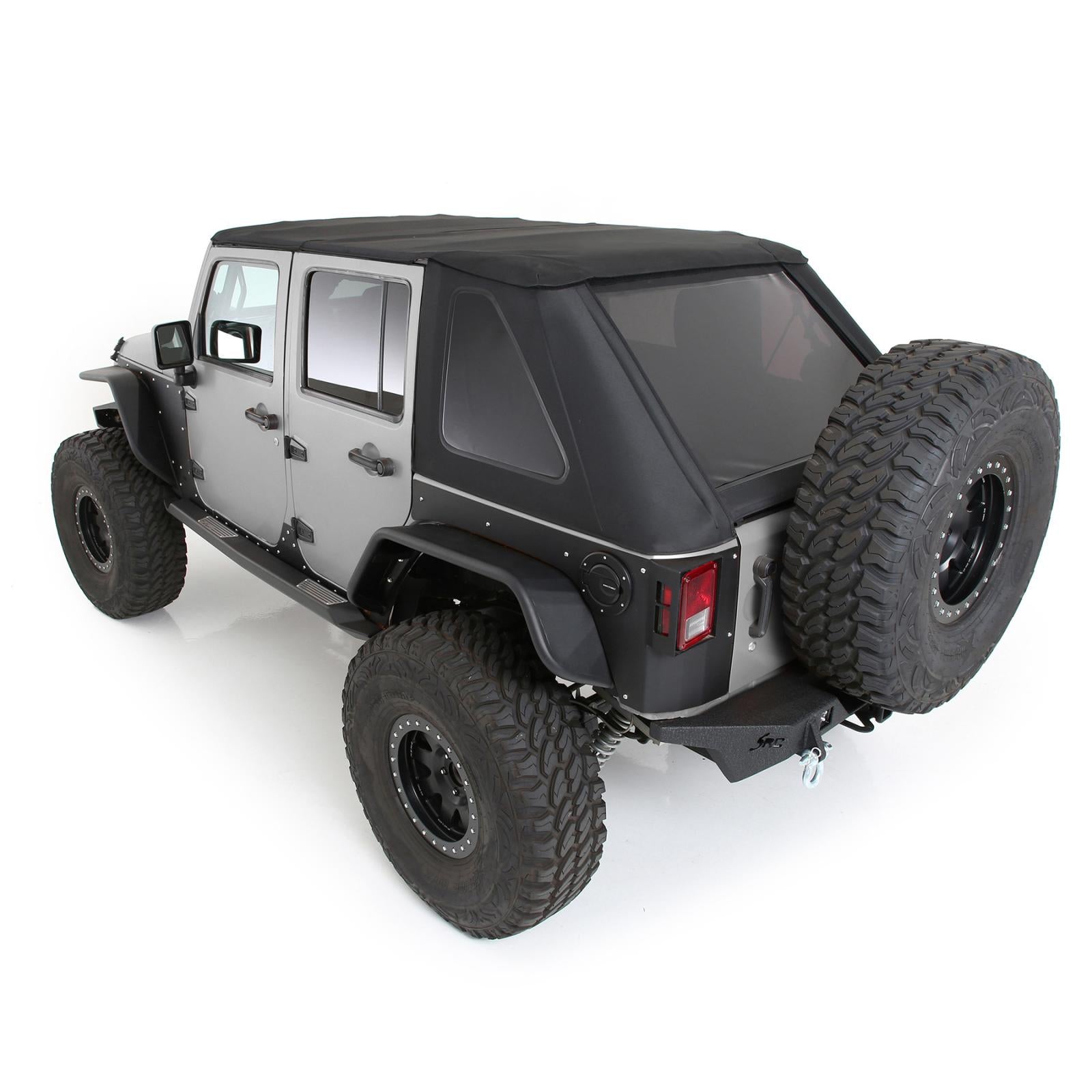Bowless Combo Top W/Tinted Windows Black Diamond 07-18 Wrangler JK 4 Door Smittybilt