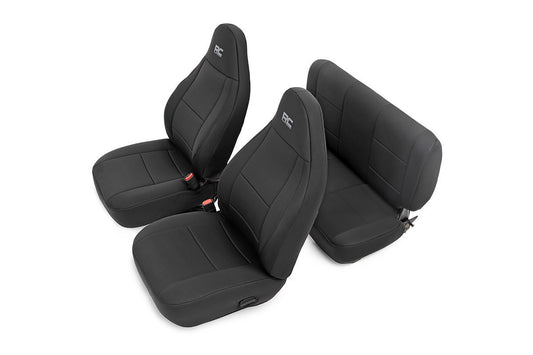 Rough Country Jeep Neoprene Seat Cover Set Black 03-06 Wrangler TJ Rough Country