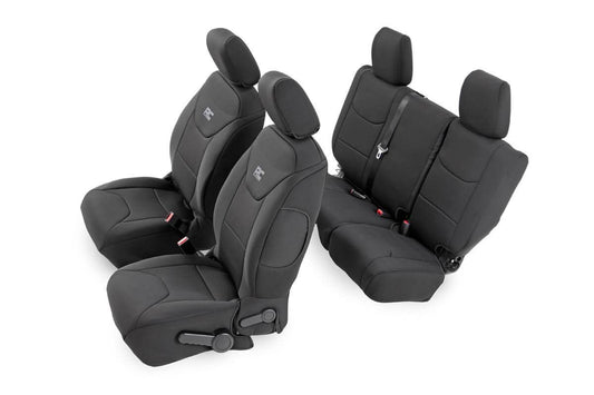Rough Country Jeep Neoprene Seat Cover Set Black 08-10 Wrangler JK Unlimited Rough Country