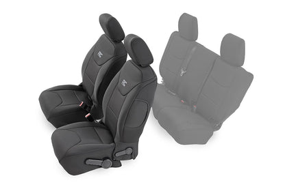 Jeep Neoprene Seat Cover Black 13-18 Wrangler JK Unlimited Rough Country-3