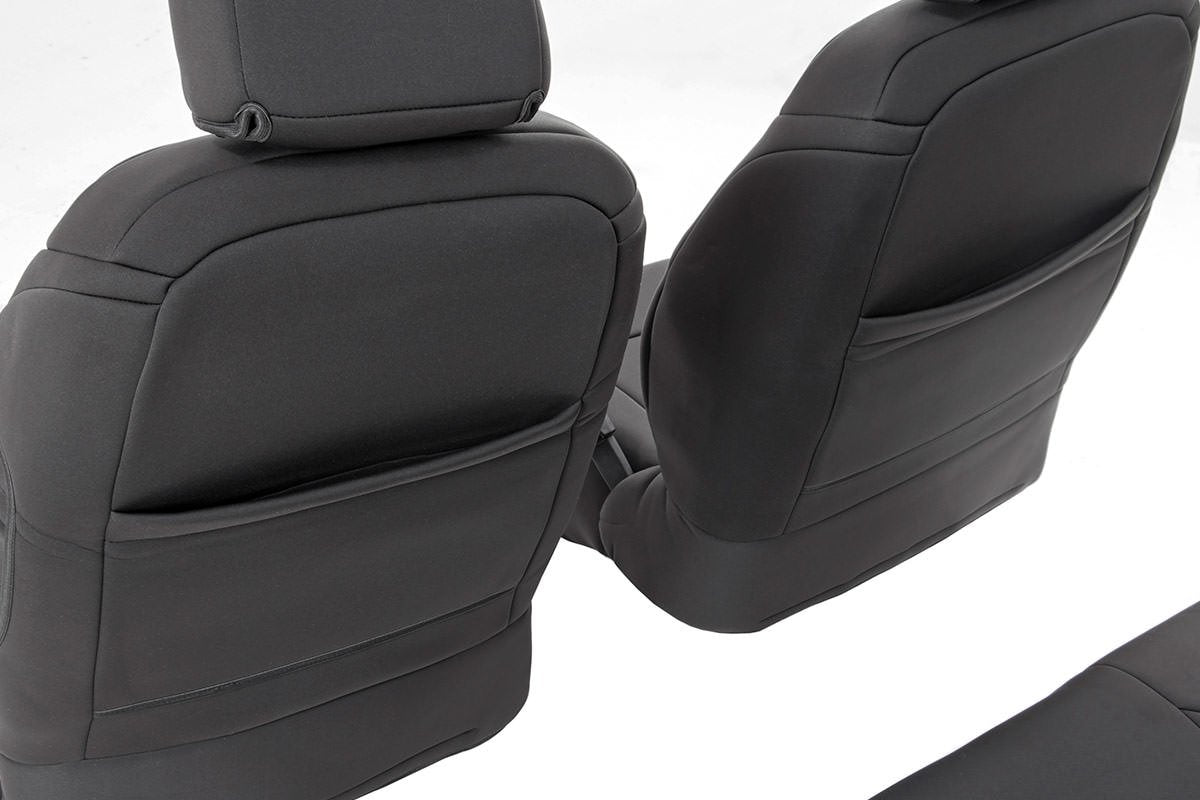 Jeep Neoprene Seat Cover Black 13-18 Wrangler JK Unlimited Rough Country-1