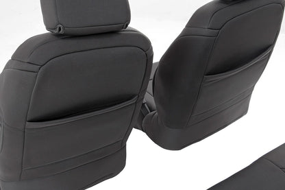 Jeep Neoprene Seat Cover Black 13-18 Wrangler JK Unlimited Rough Country-1