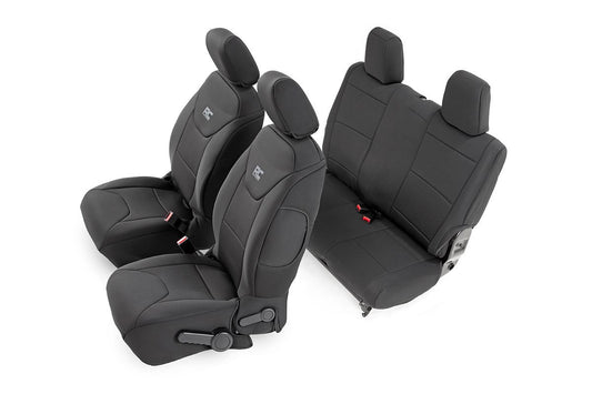 Rough Country Jeep Neoprene Seat Cover Set Black 13-18 Wrangler JK 2 Door Rough Country