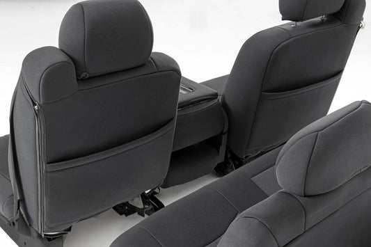 Neoprene Front Seat Cover Black 99-06 Silverado/Sierra 1500 Rough Country-1