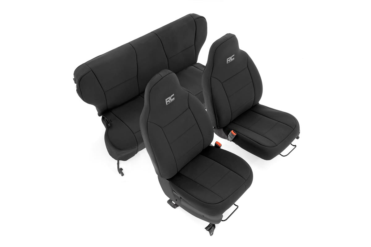 Rough Country Jeep Neoprene Seat Cover Set Black 97-01 XJ Rough Country