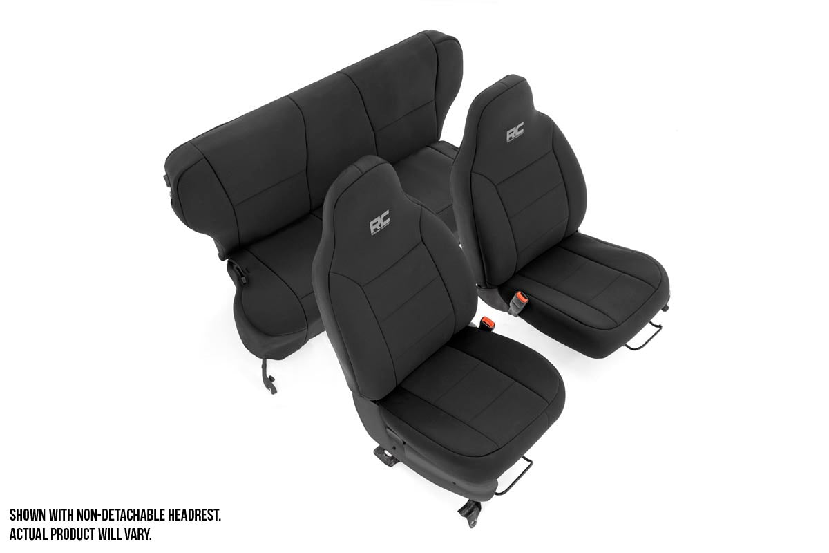 Rough Country Jeep Neoprene Seat Cover Set Black 97-01 XJ Rough Country