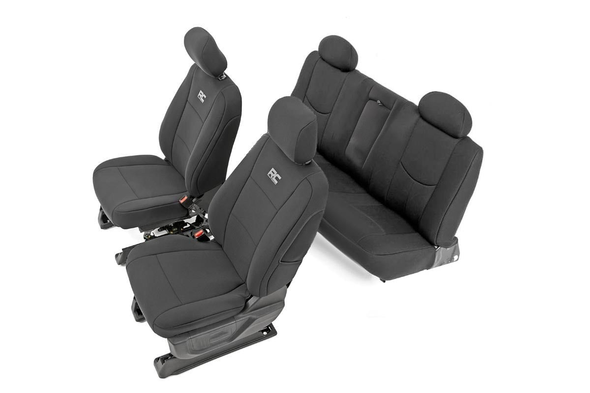 Rough Country Neoprene Seat Covers Black 14-18 Silverado/Sierra 1500 Rough Country