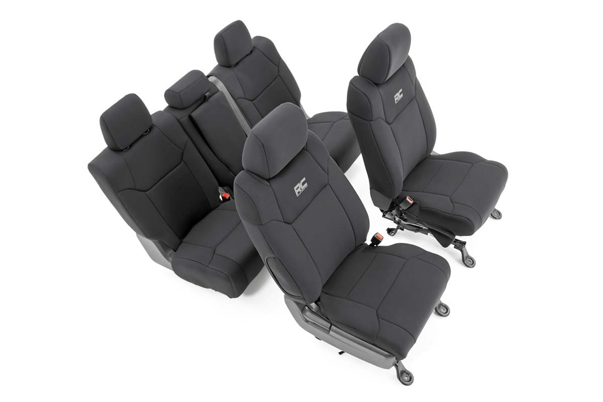 Rough Country Toyota Neoprene Front and Rear Seat Covers 14-20 Tundra Crew Cab Rough Country