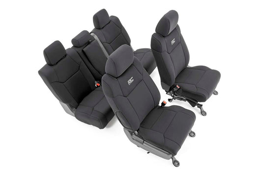 Rough Country Toyota Neoprene Front and Rear Seat Covers 14-20 Tundra Crew Cab Rough Country