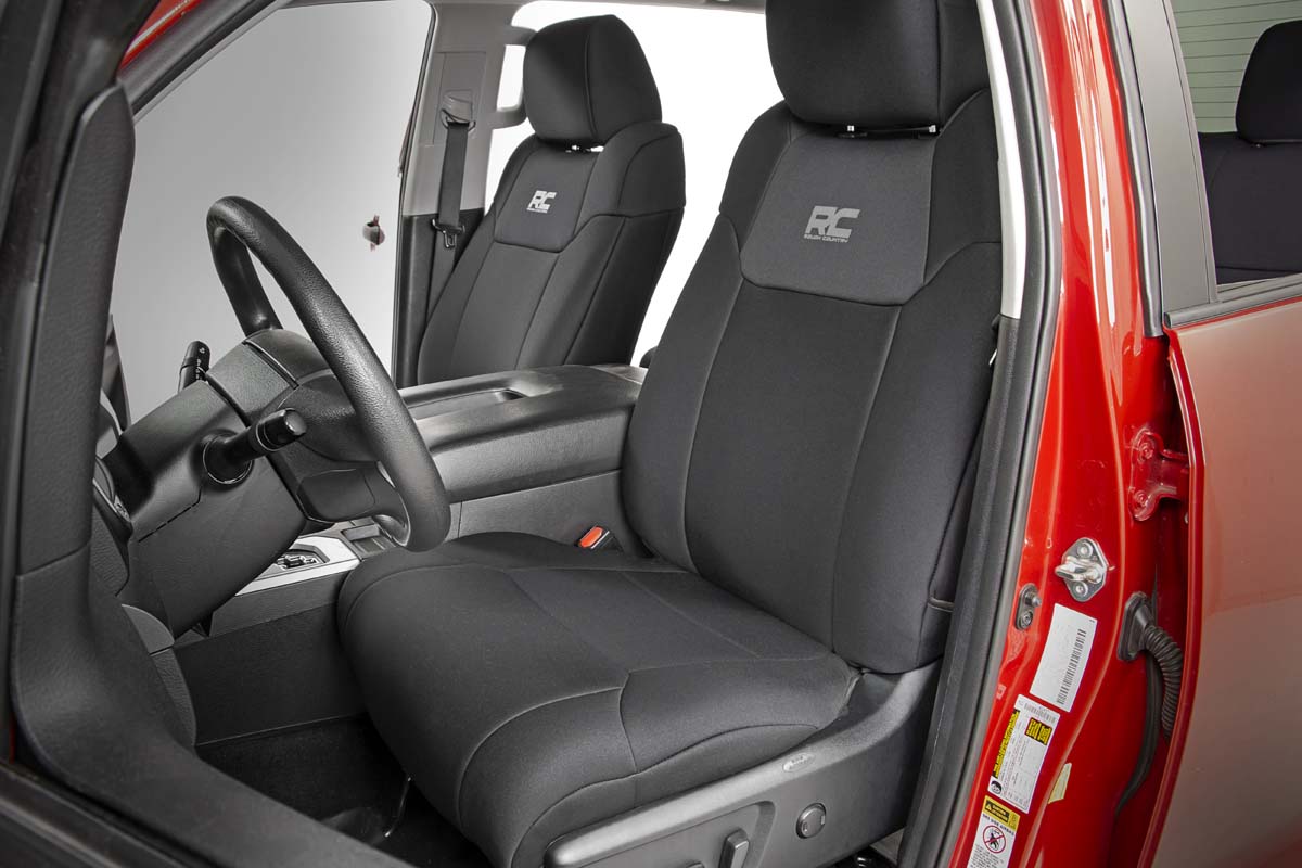 Rough Country Toyota Neoprene Front and Rear Seat Covers 14-20 Tundra Crew Cab Rough Country