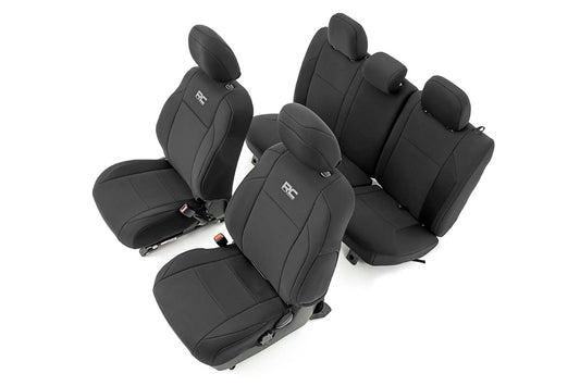 Rough Country Tacoma Neoprene Front and Rear Seat Covers For 16-Pres Toyota Tacoma Crew Cab Rough Country