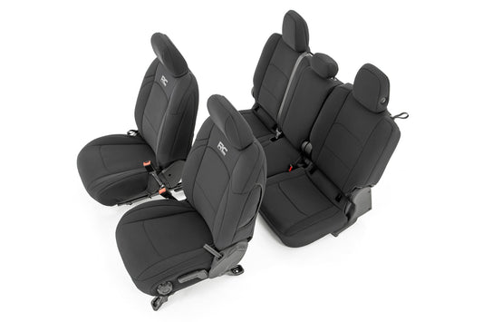 Rough Country Jeep Neoprene Seat Cover Set Black 20-Up Gladiator JT Rough Country