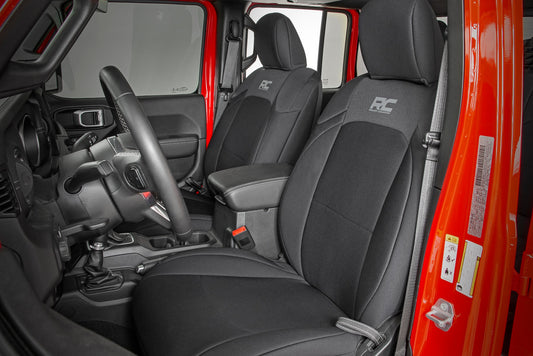 Seat Covers Front and RR No Cup Holder Jeep Gladiator JT 4WD (2020-2025) Rough Country-1
