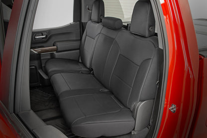 Seat Covers FR 40/40/20 & RR Arm Rest Chevy/GMC Sierra 1500 (19-26)/Silverado 1500 (19-26) Rough Country-2