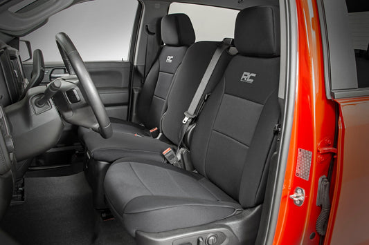 Seat Covers FR 40/40/20 & RR Arm Rest Chevy/GMC Sierra 1500 (19-26)/Silverado 1500 (19-26) Rough Country-1