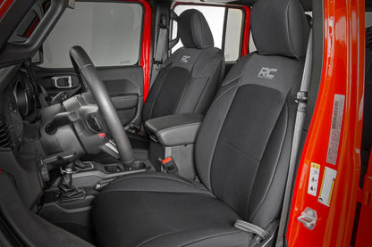 Seat Covers Front and RR w/ Cup Holder Jeep Gladiator JT 4WD (2020-2025) Rough Country-1