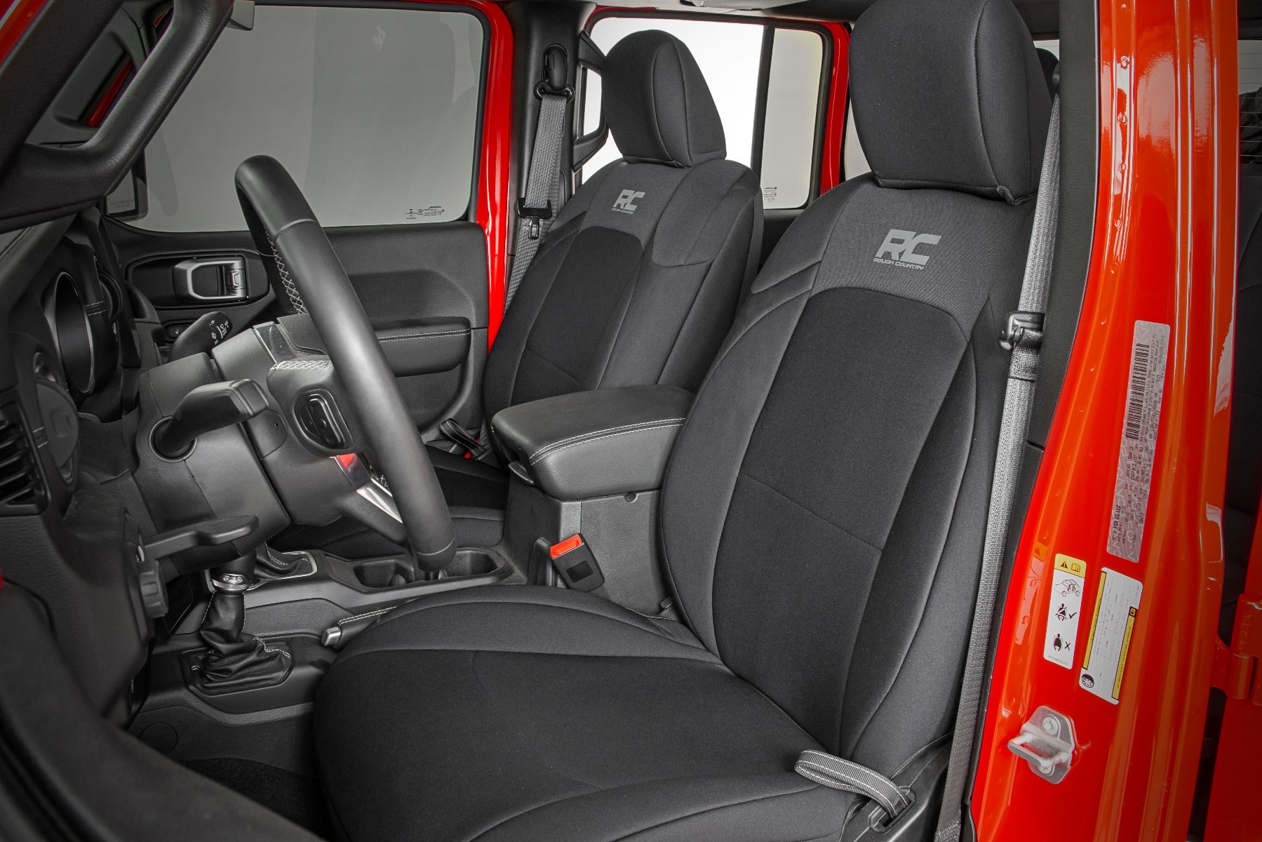 Seat Covers Front and RR w/ Cup Holder Jeep Gladiator JT 4WD (2020-2025) Rough Country-1