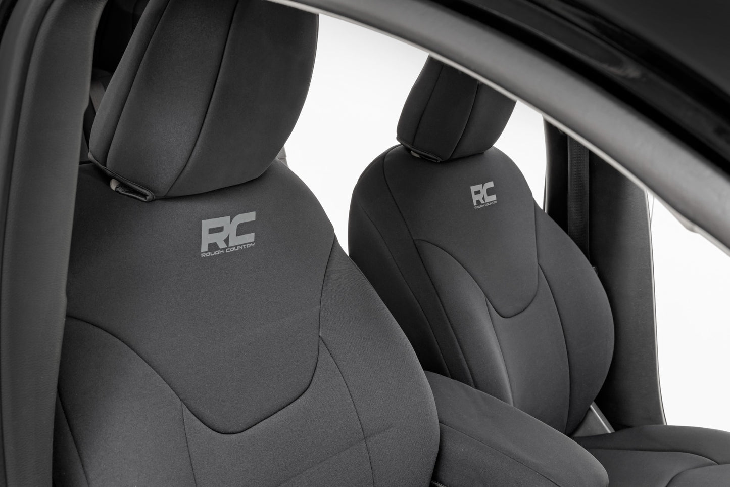 Seat Covers Front Row and Rear Row Bench Jeep Cherokee KL 2WD/4WD (14-22) Rough Country-2