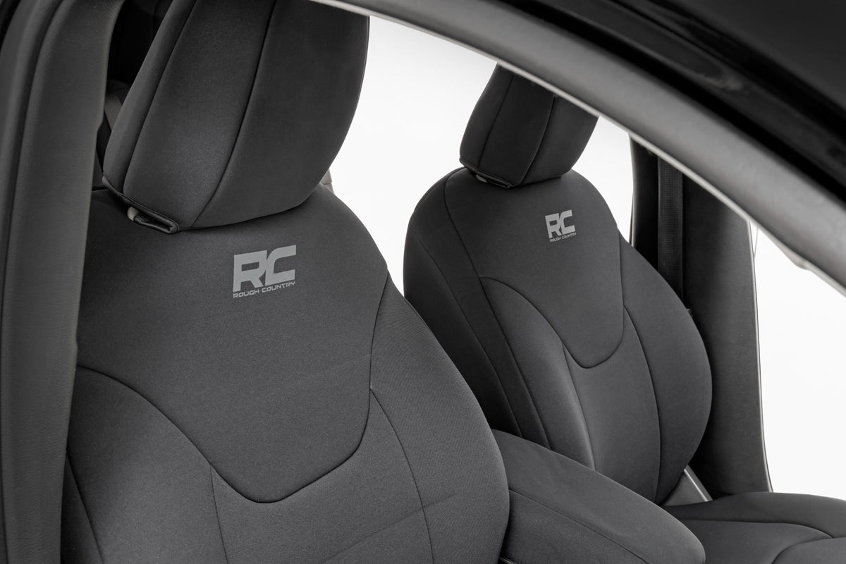 Seat Covers Front Row and Rear Row Bench Jeep Cherokee KL 2WD/4WD (14-22) Rough Country-2