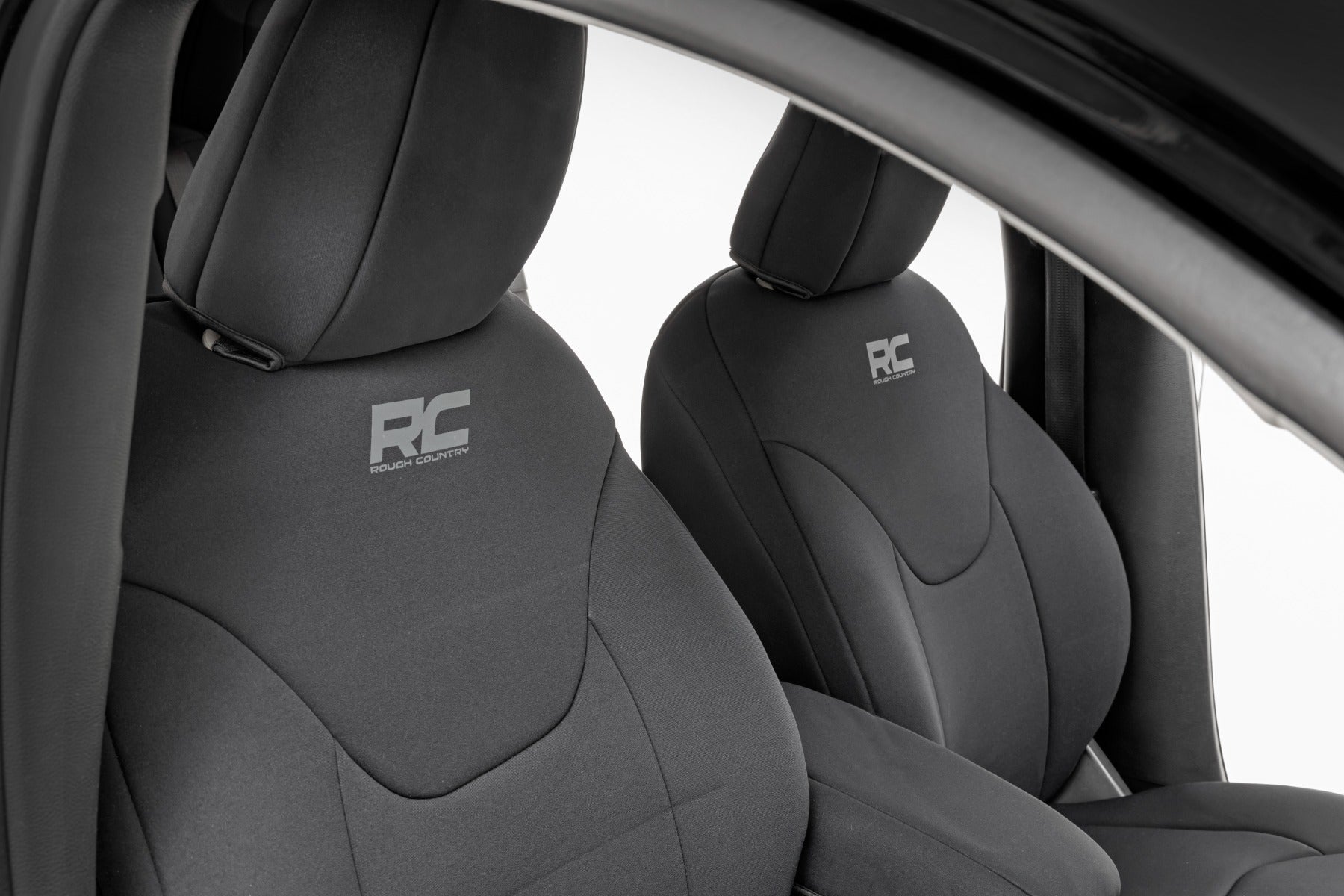 Seat Covers Front Row and Rear Row Bench Jeep Cherokee KL 2WD/4WD (14-22) Rough Country-2