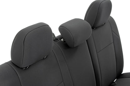 Seat Covers Black FR & RR Crew Cab Toyota Tacoma 2WD/4WD (2005-2015) Rough Country-5