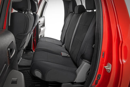 Seat Covers Black FR w/ Console Cover and Rear Toyota Tundra 2WD/4WD (07-13) Rough Country-1