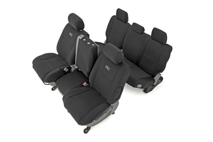 Seat Covers Black FR w/ Console Cover and Rear Toyota Tundra 2WD/4WD (07-13) Rough Country-2