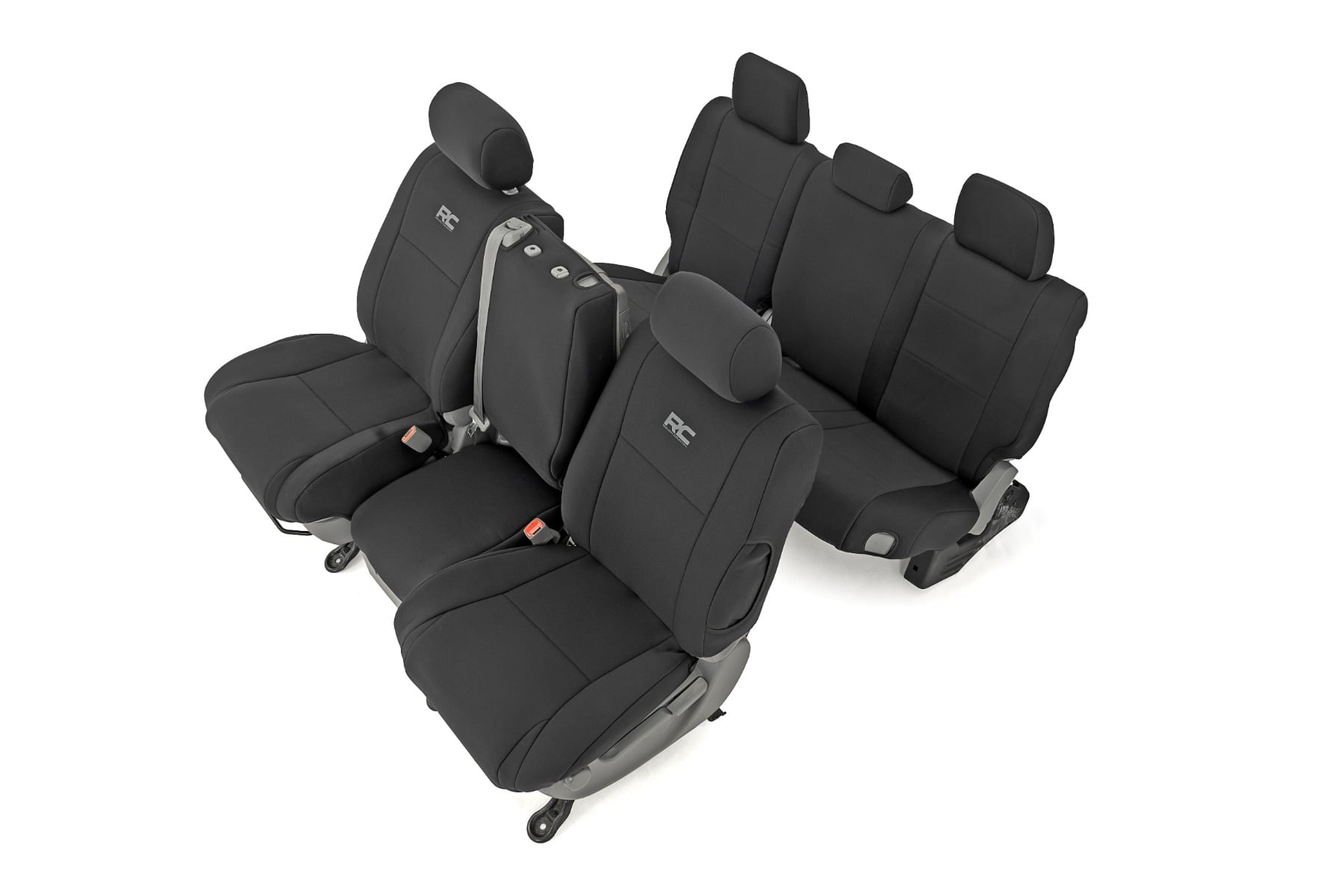 Seat Covers Gray FR w/ Console Cover and Rear Toyota Tundra 2WD/4WD (07-13) Rough Country-2