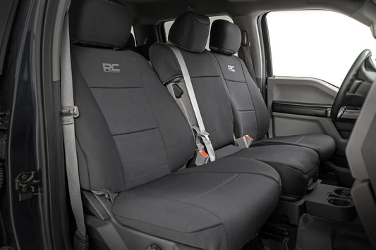 Seat Covers FR Bench and RR Bench Ford F-150/Lightning/F-250/F-350 (15-26) Rough Country