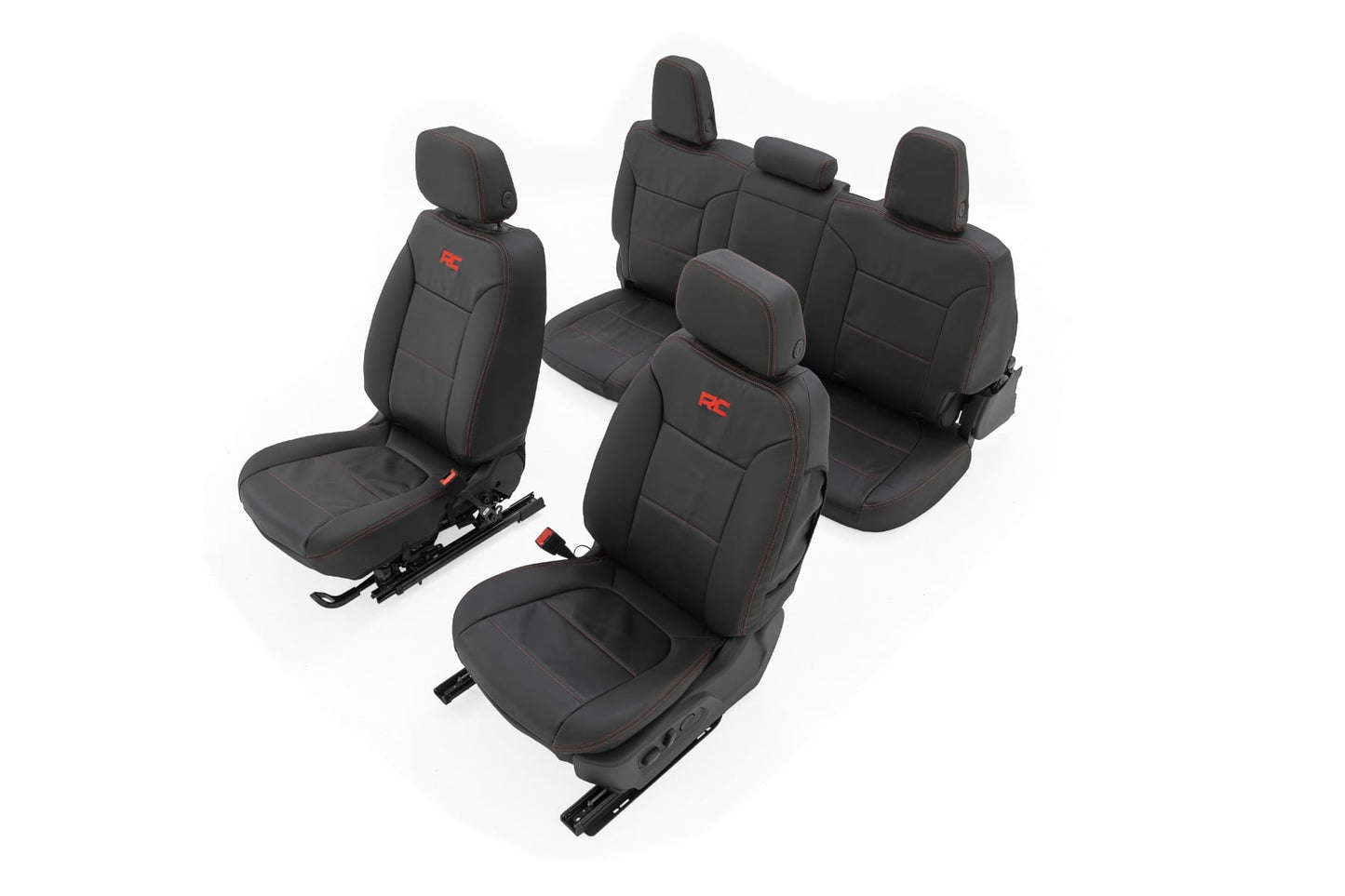 Leather Seat Covers FR Bucket RR 60/40 Chevy/GMC Sierra 1500 (19-25)/Silverado 1500 (19-26) Rough Country-4