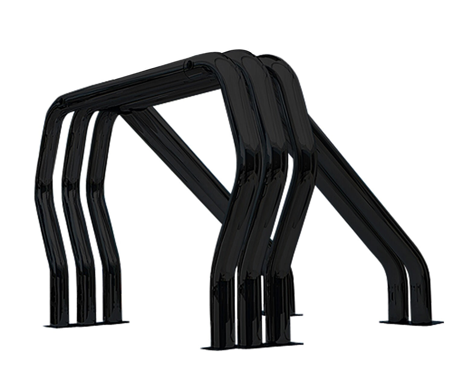 Triple Bar/Double Kicker (Between Wheel Wells) Black Powdercoat 1979-1995 Toyota Pickup 1981-1995 Isuzu Pickup 1983-2011 Ford Ranger Go Rhino