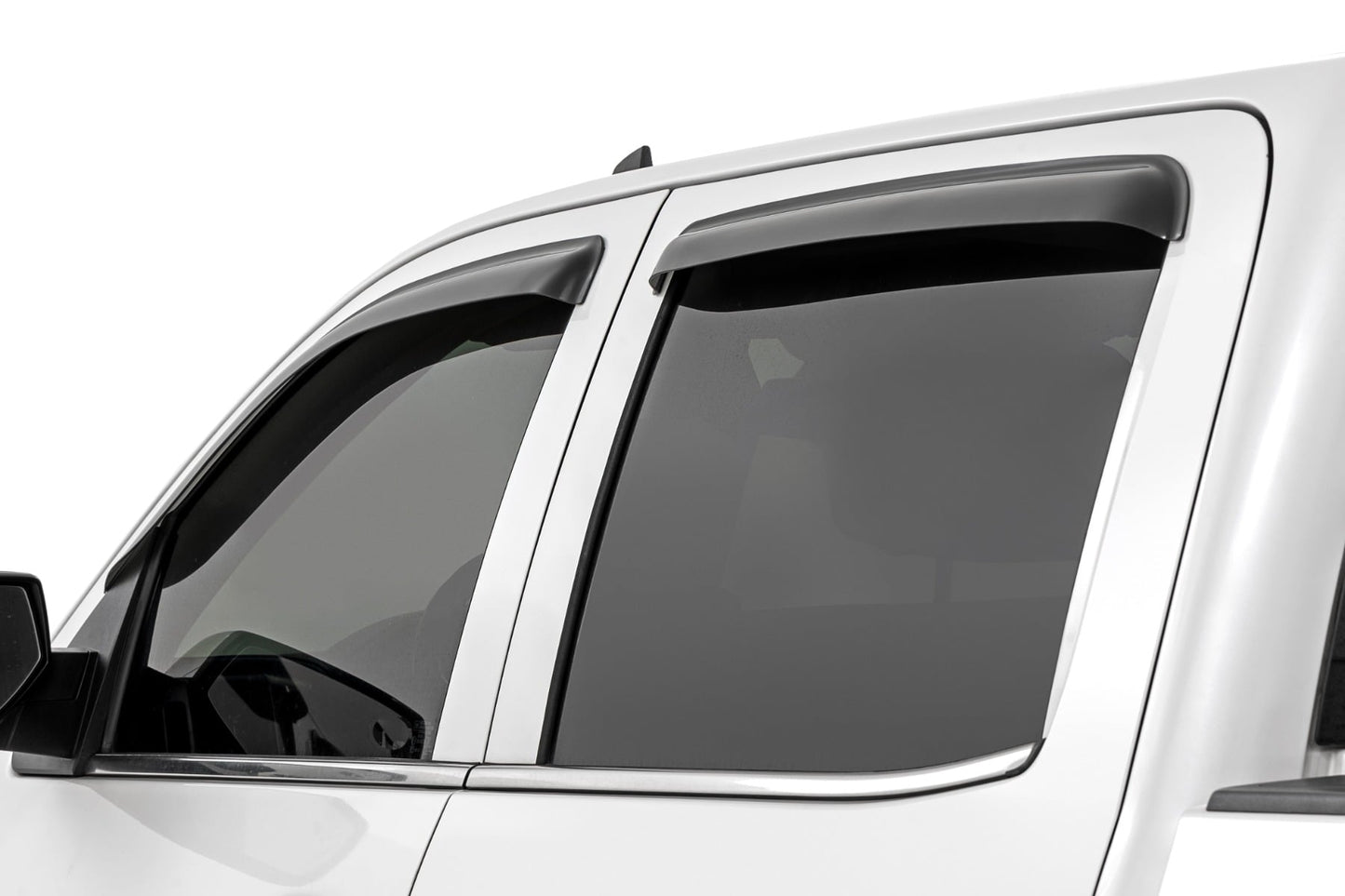 Side Window Deflectors Tape On Rain Guard Silverado/Sierra 1500/2500HD/3500HD 2WD/4WD Rough Country-2