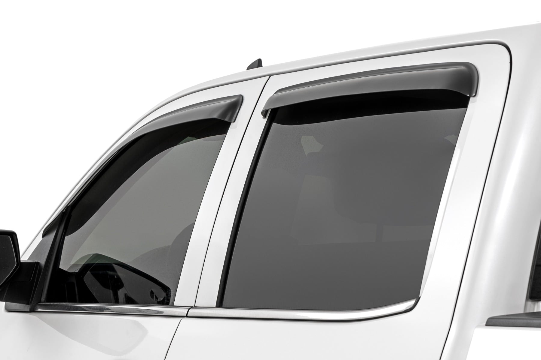 Side Window Deflectors Tape On Rain Guard Silverado/Sierra 1500/2500HD/3500HD 2WD/4WD Rough Country-2