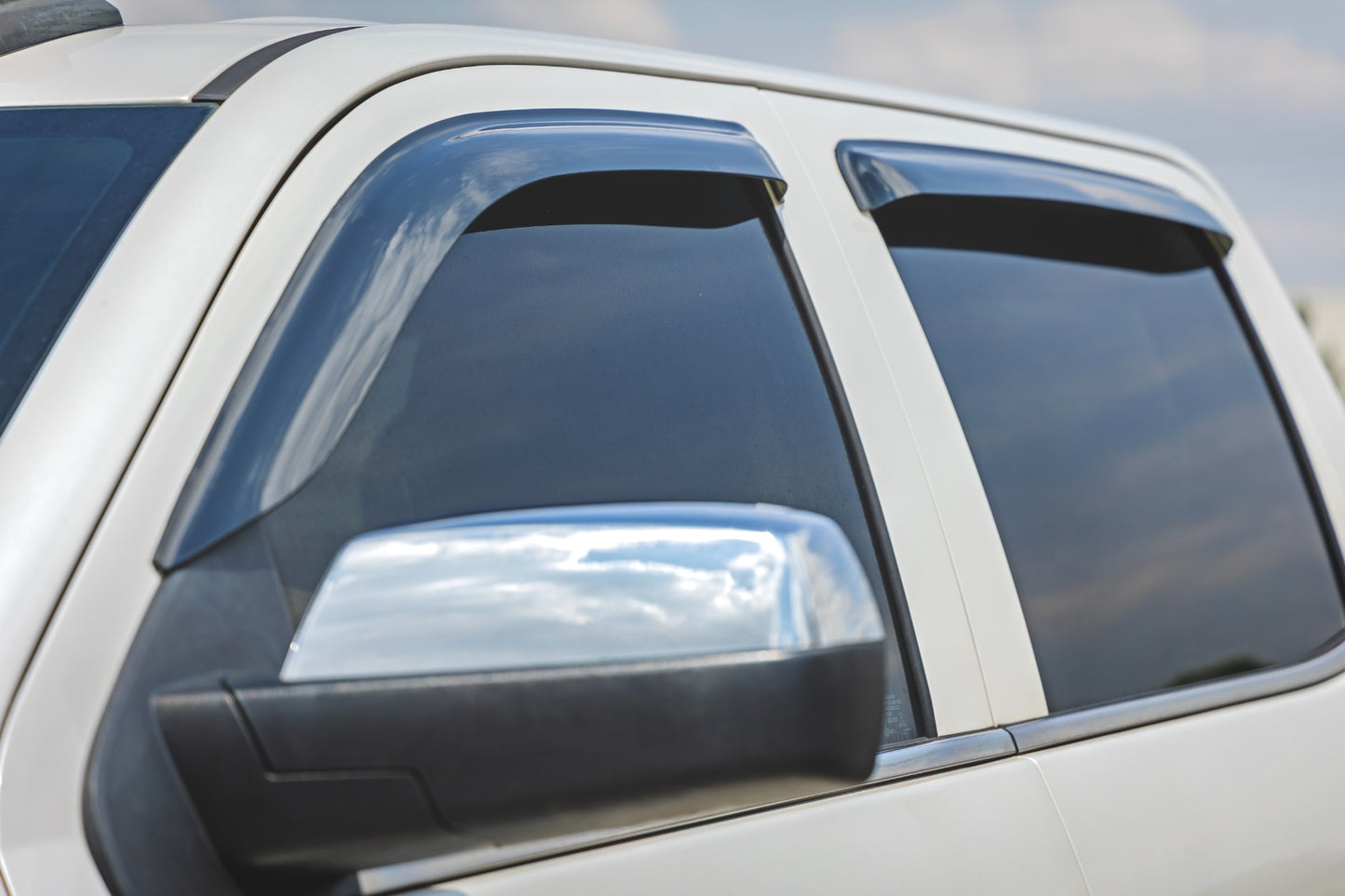 Side Window Deflectors Tape On Rain Guard Silverado/Sierra 1500/2500HD/3500HD 2WD/4WD Rough Country-4