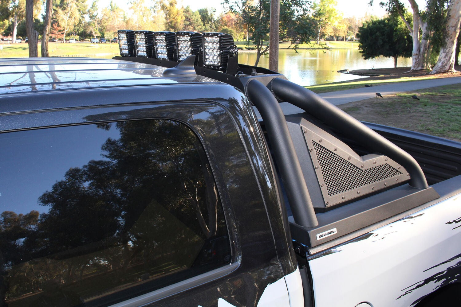 Sport Bar 2.0 with Power Actuated Retractable Light Mount 2007-2021 Toyota Tundra 2009-2026 Dodge Ram 1500/2500/3500 Go Rhino-3