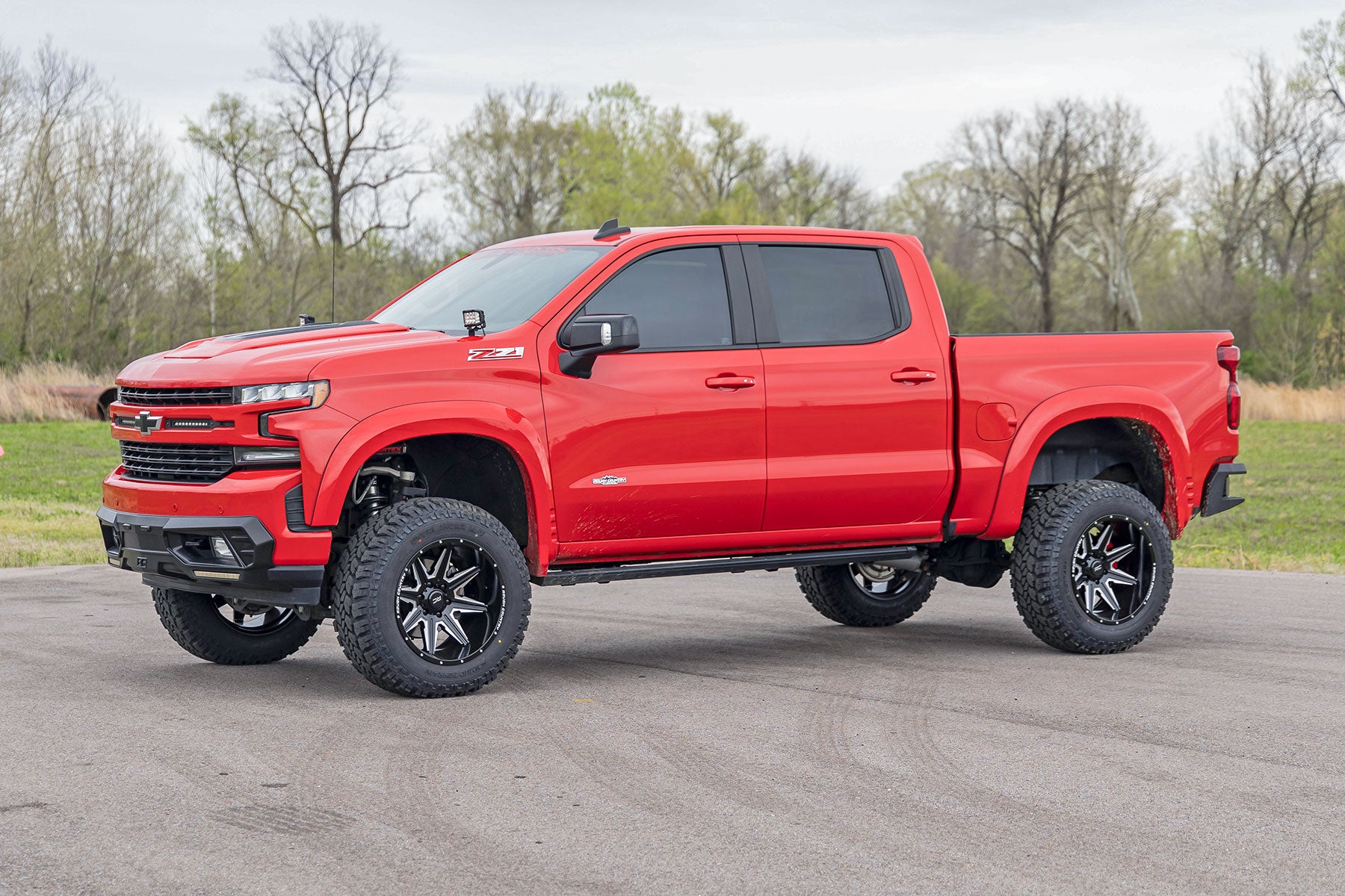 Rough Country 91 Series Milled One-Piece Gloss Black 20x12 8x6.5 -44mm Rough Country