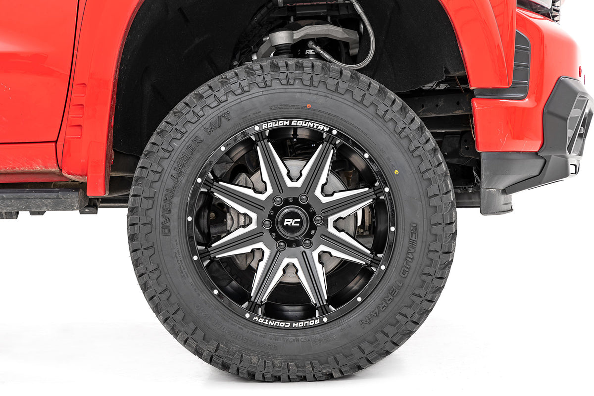91 Series Milled One-Piece Gloss Black 22x12 8x6.5 -44mm Rough Country-5