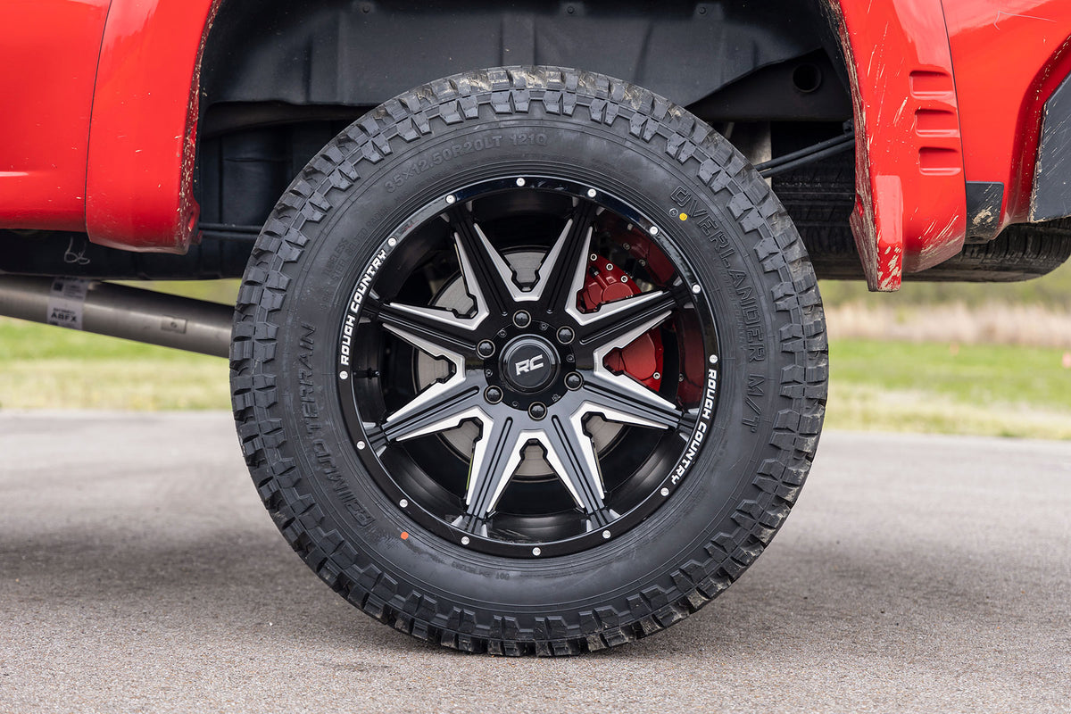 91 Series Milled One-Piece Gloss Black 22x12 8x6.5 -44mm Rough Country-7