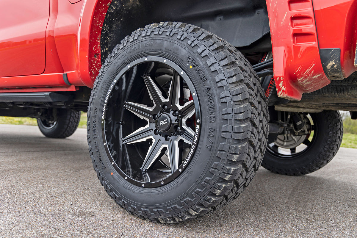91 Series Milled One-Piece Gloss Black 22x12 8x6.5 -44mm Rough Country-8