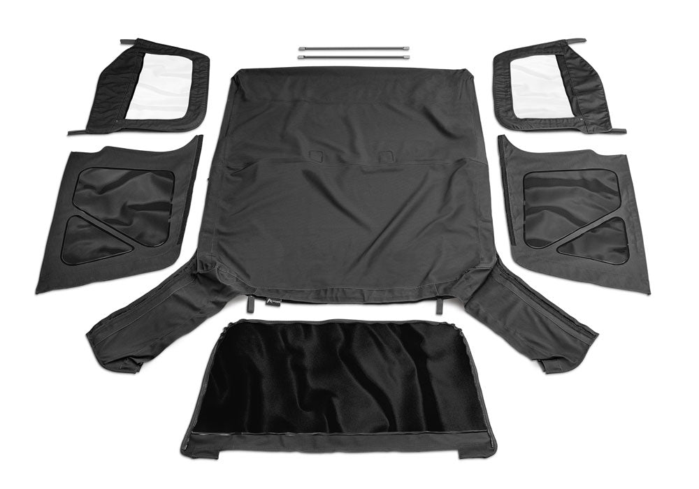 Premium Replacement Soft Top for 1997-2006 Jeep Wrangler TJ with Door Skins, Black Diamond Rampage-7