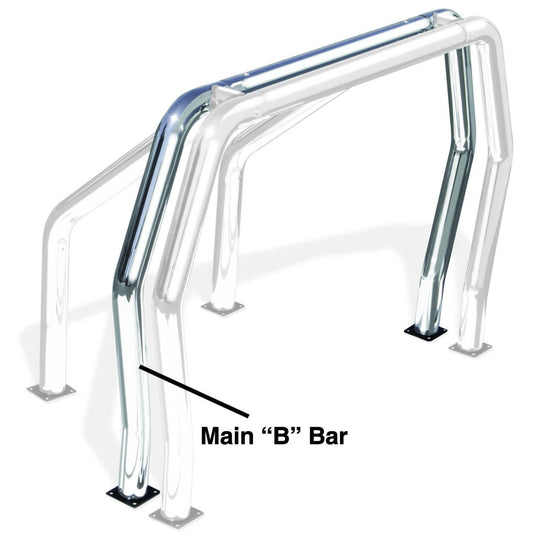 Bed Bar Component B Main Bar Polished Stainless Steel 1994-2004 Ford Ranger Go Rhino