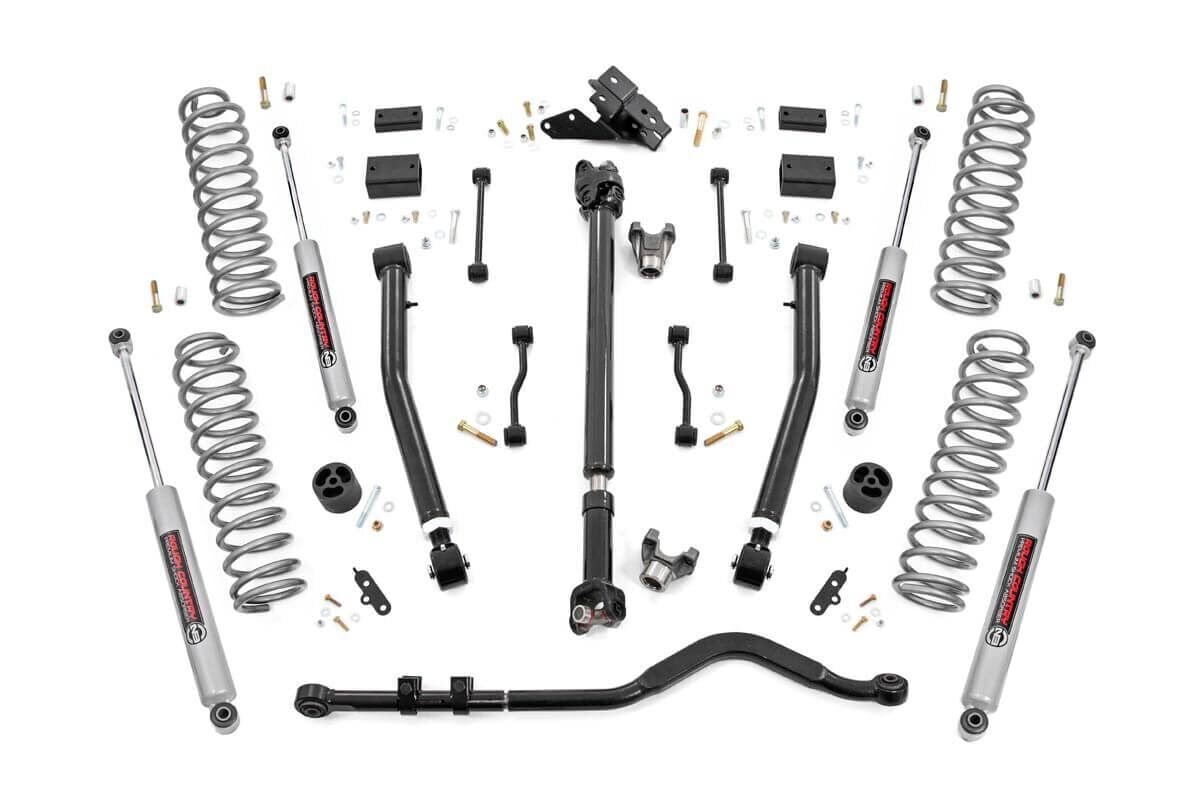 3.5 Inch Lift Kit Adj Lower FR D/S Rubicon Jeep Wrangler Unlimited 4WD (24-26) Rough Country