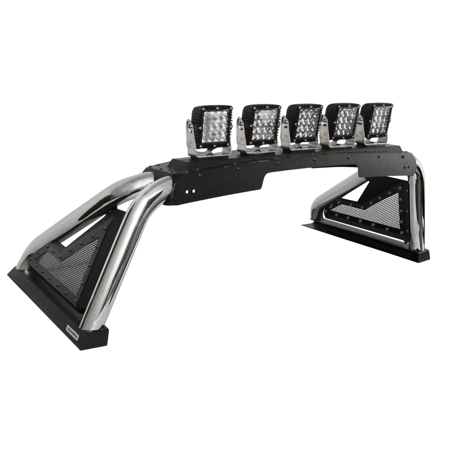 Sport Bar 2.0 with Power Actuated Retractable Light Mount Polished Stainless Steel 2019-2026 Ram 1500 2020-2026 Silverado/Sierra 2500 HD Go Rhino
