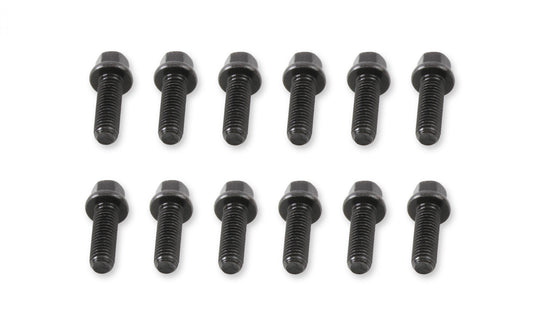 Header Bolts M8-1.25 25mm Hex Head Black Oxide Fits GM LS or LT Series Engines Mr Gasket-1