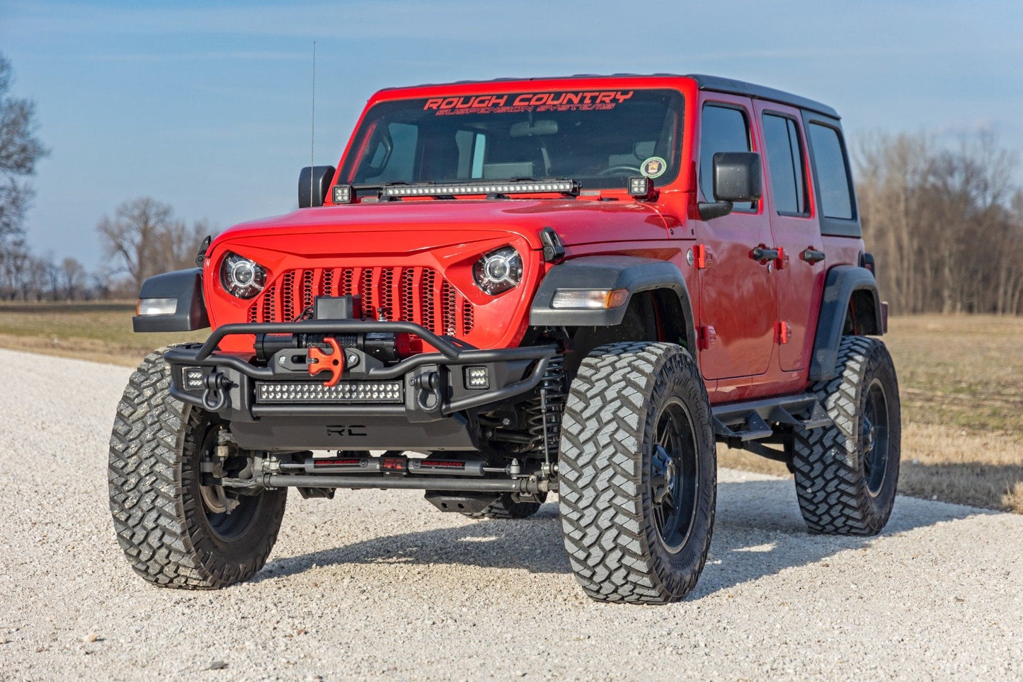 3.5 Inch Lift Kit C/A Drop FR D/S M1R Non-Rubicon Jeep Wrangler Unlimited (24-26) Rough Country-4