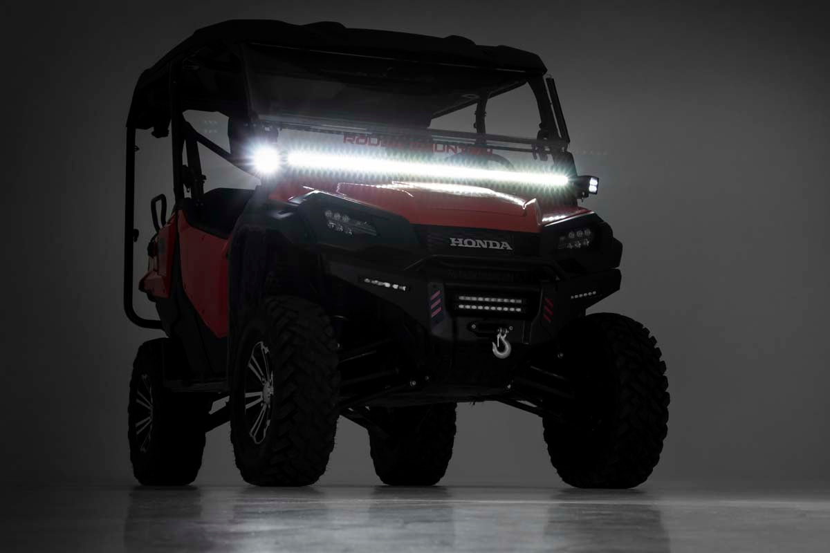LED Light Kit Cage Mount 50 Inch Black Single Row Honda Pioneer 1000/Pioneer 1000-6 Rough Country-1