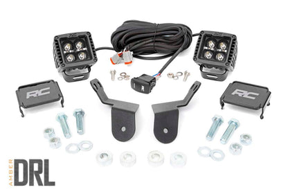 LED Light Kit Cage Mount 2 Inch Black Pair Amber DRL Honda Pioneer 1000/Pioneer 1000-6 Rough Country
