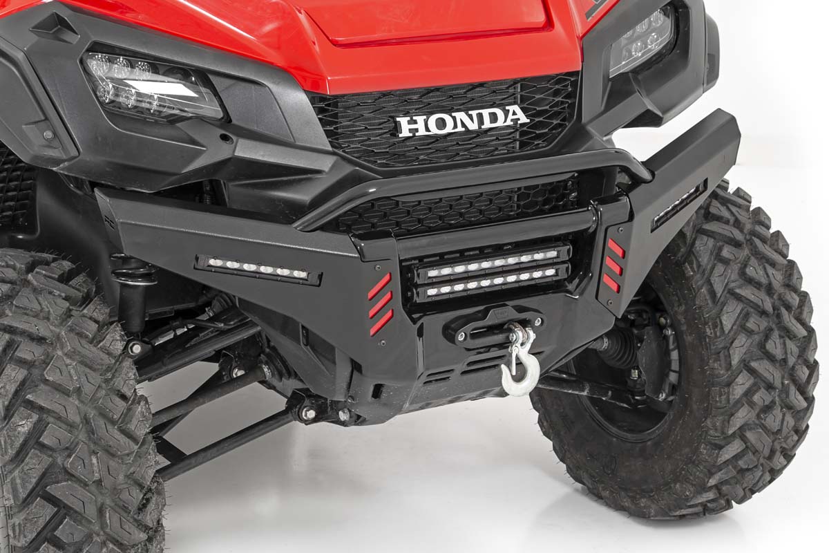 Rough Country Honda Front Bumper Panels w/ 6.0 Inch LED Light Bars 16-20 Pioneer 1000 w/ Factory Stinger Rough Country