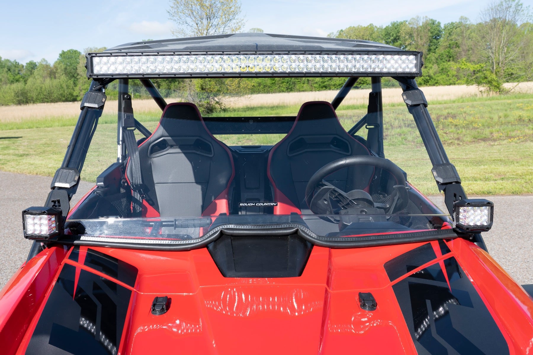 LED Light Kit Cage Mount 2 Inch Black Pair White DRL Honda Talon 1000 Rough Country-4