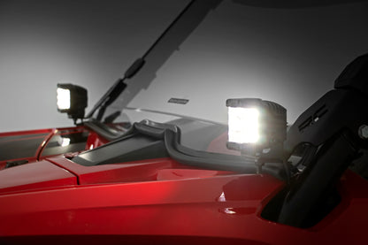 LED Light Kit Cage Mount 2 Inch Chrome Pair Wide Angle Honda Talon 1000 Rough Country-1